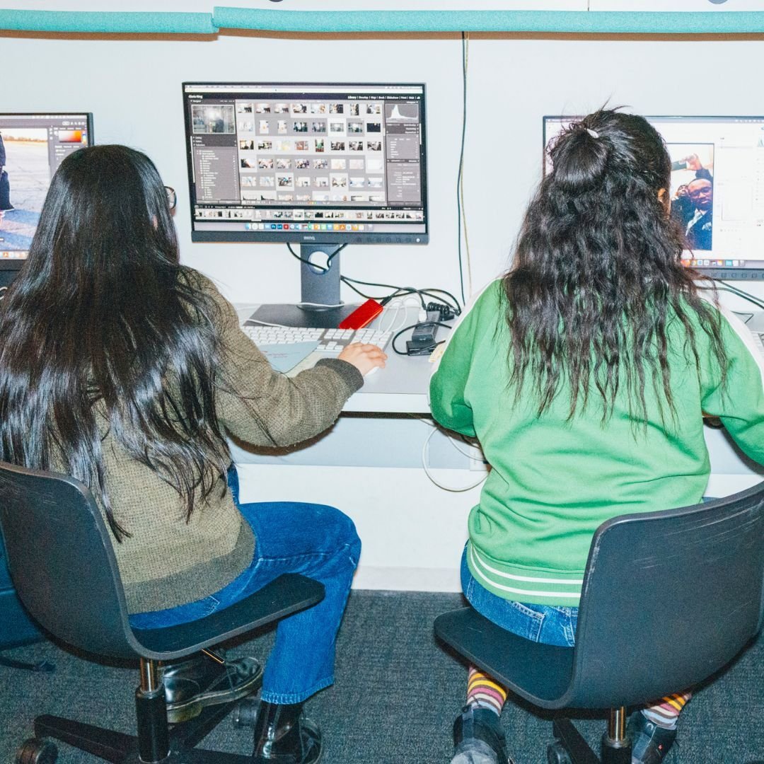 Students working at computer stations